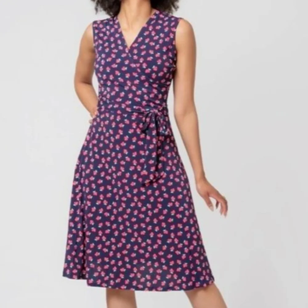 Leota Strawberry Field Faux Wrap Dress V Neck A Line XL - Picture 5 of 5